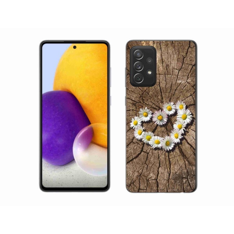 Gelový kryt mmCase na mobil Samsung Galaxy A72/A72 5G - srdce z kopretin