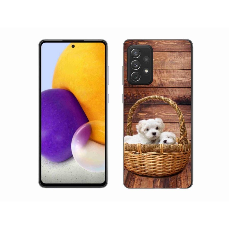 Gelový kryt mmCase na mobil Samsung Galaxy A72/A72 5G - štěňátka