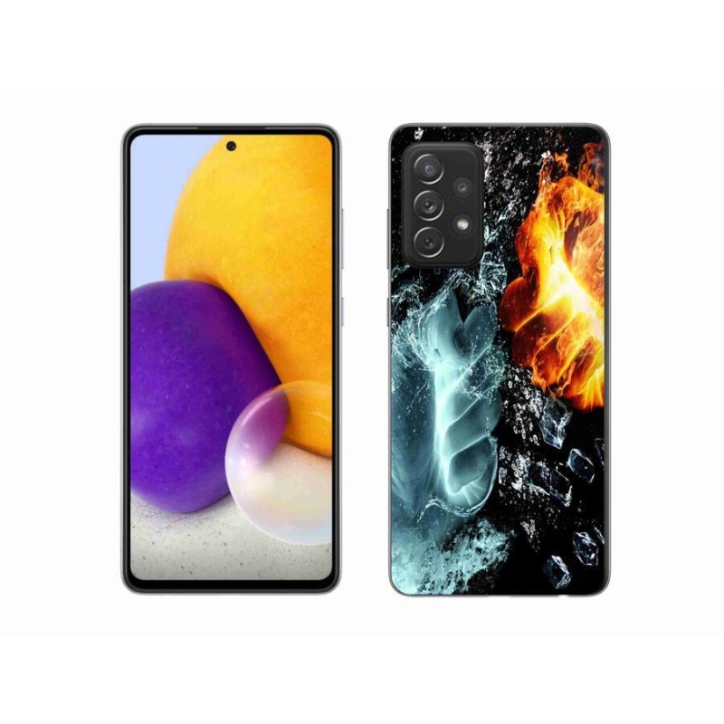 Gelový kryt mmCase na mobil Samsung Galaxy A72/A72 5G - voda a oheň