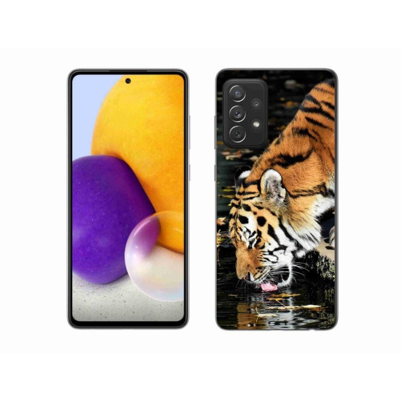 Gelový kryt mmCase na mobil Samsung Galaxy A72/A72 5G - žíznivý tygr