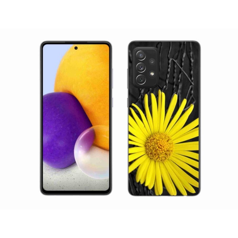 Gelový kryt mmCase na mobil Samsung Galaxy A72/A72 5G - žlutá květina