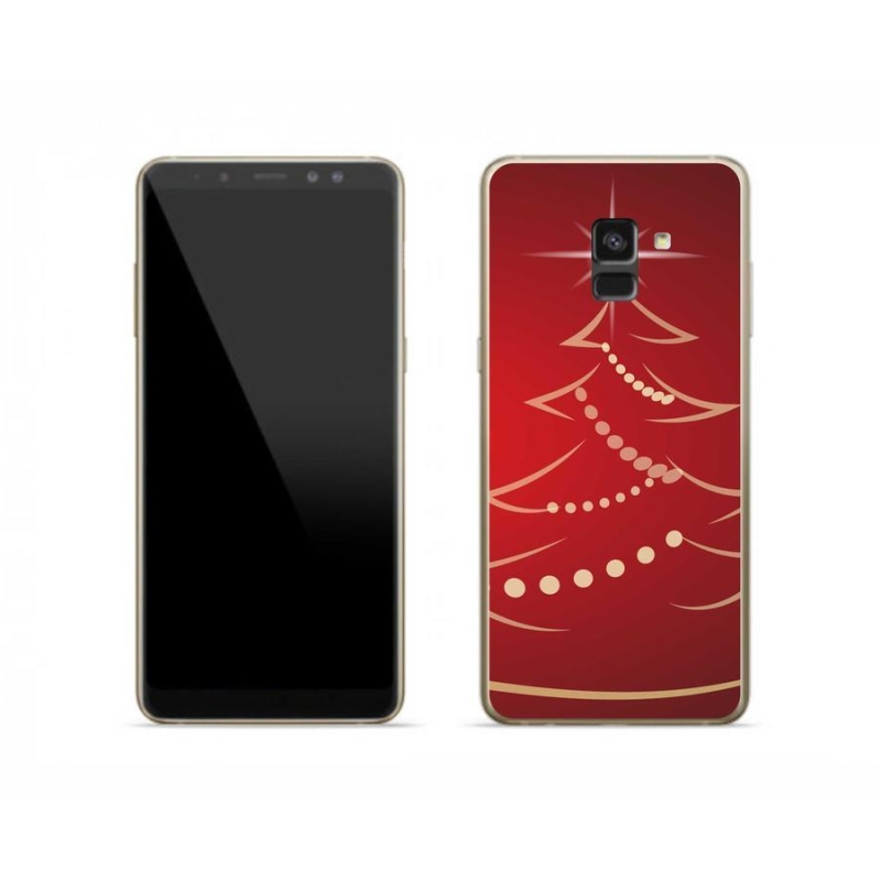 Gelový kryt mmCase na mobil Samsung Galaxy A8 (2018) - kreslený vánoční stromek