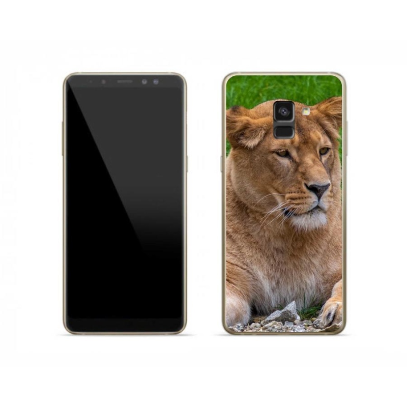 Gelový kryt mmCase na mobil Samsung Galaxy A8 (2018) - lvice