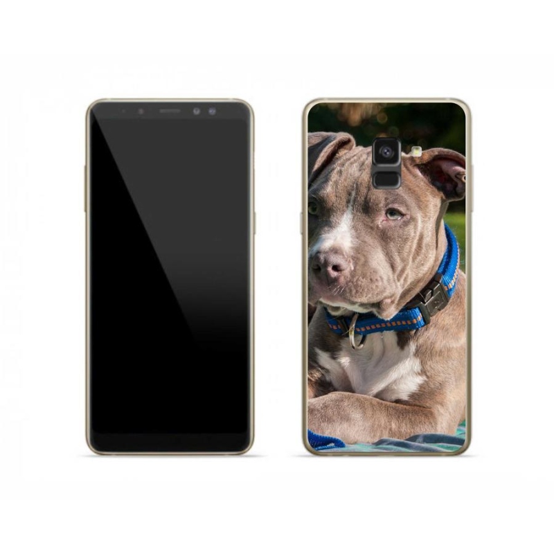 Gelový kryt mmCase na mobil Samsung Galaxy A8 (2018) - pitbull