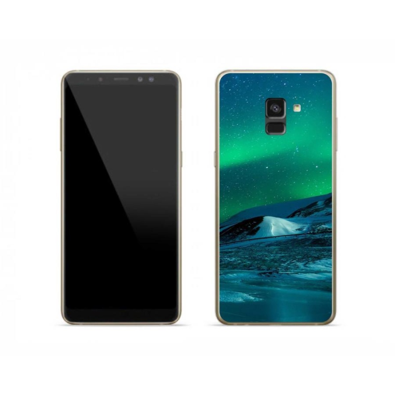 Gelový kryt mmCase na mobil Samsung Galaxy A8 (2018) - polární záře