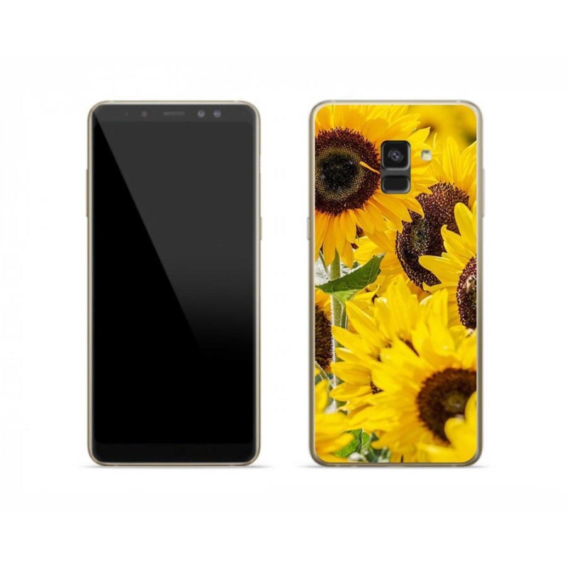 Gelový kryt mmCase na mobil Samsung Galaxy A8 (2018) - slunečnice