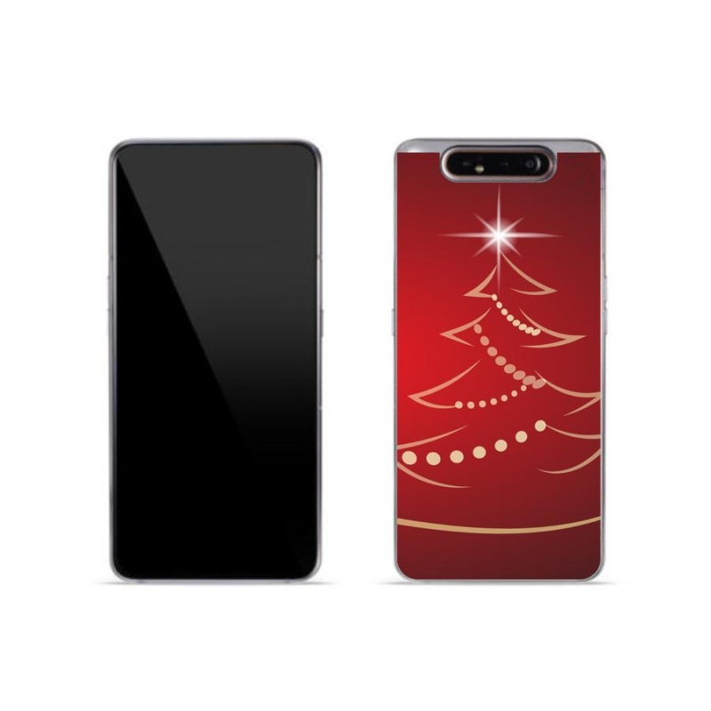 Gelový kryt mmCase na mobil Samsung Galaxy A80 - kreslený vánoční stromek