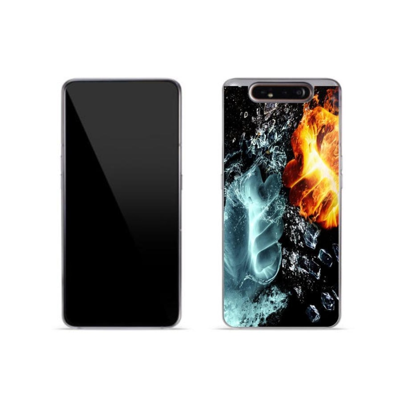 Gelový kryt mmCase na mobil Samsung Galaxy A80 - voda a oheň