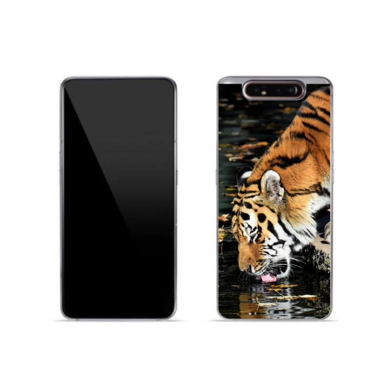 Gelový kryt mmCase na mobil Samsung Galaxy A80 - žíznivý tygr