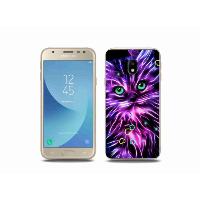 Gelový kryt mmCase na mobil Samsung Galaxy J3 (2017) - abstraktní kočka