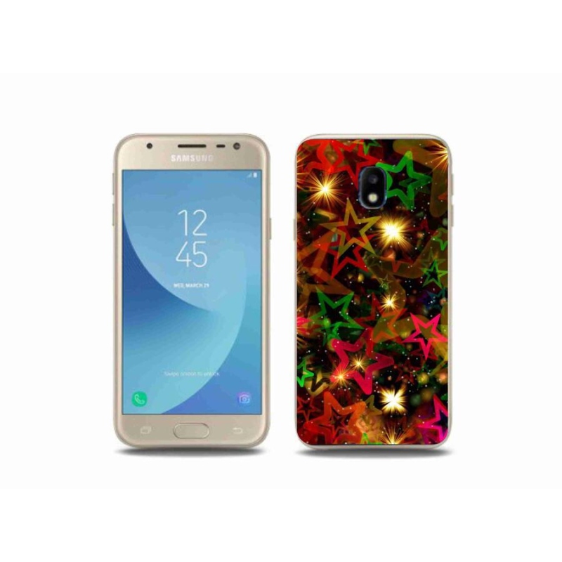 Gelový kryt mmCase na mobil Samsung Galaxy J3 (2017) - barevné hvězdičky