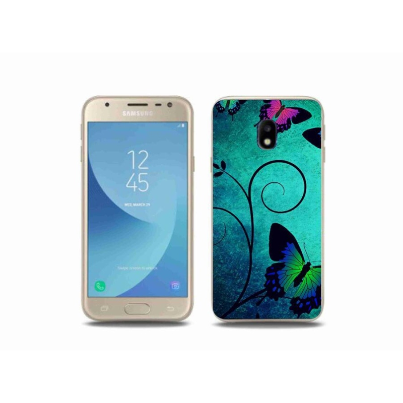 Gelový kryt mmCase na mobil Samsung Galaxy J3 (2017) - barevní motýli