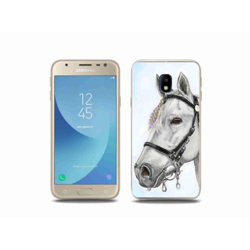 Gelový kryt mmCase na mobil Samsung Galaxy J3 (2017) - bílý kůň 1