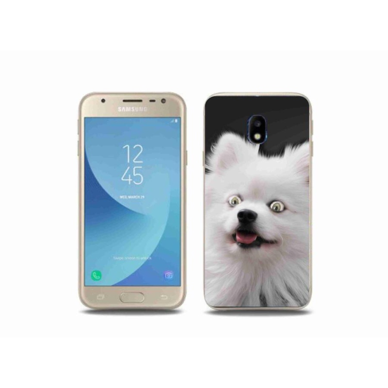 Gelový kryt mmCase na mobil Samsung Galaxy J3 (2017) - bílý špic