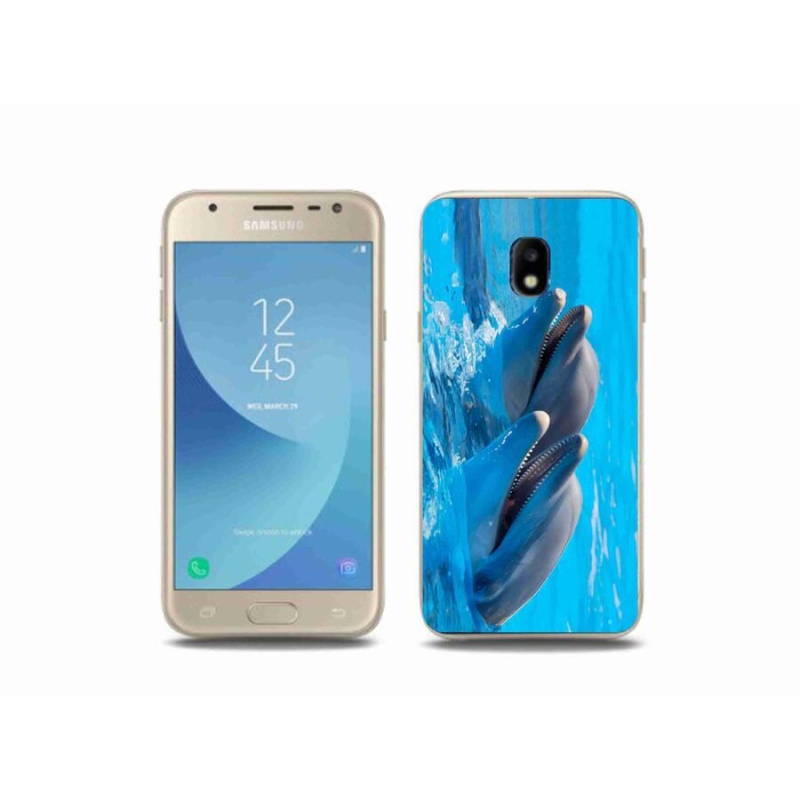 Gelový kryt mmCase na mobil Samsung Galaxy J3 (2017) - delfíni