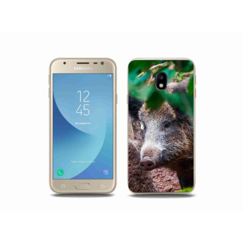 Gelový kryt mmCase na mobil Samsung Galaxy J3 (2017) - divoké prase