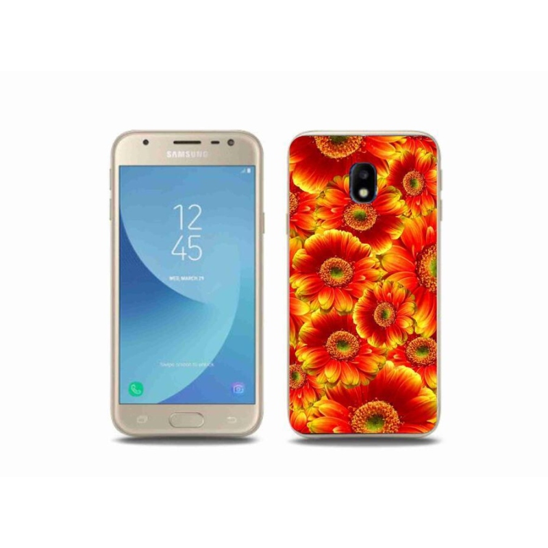 Gelový kryt mmCase na mobil Samsung Galaxy J3 (2017) - gerbera 1
