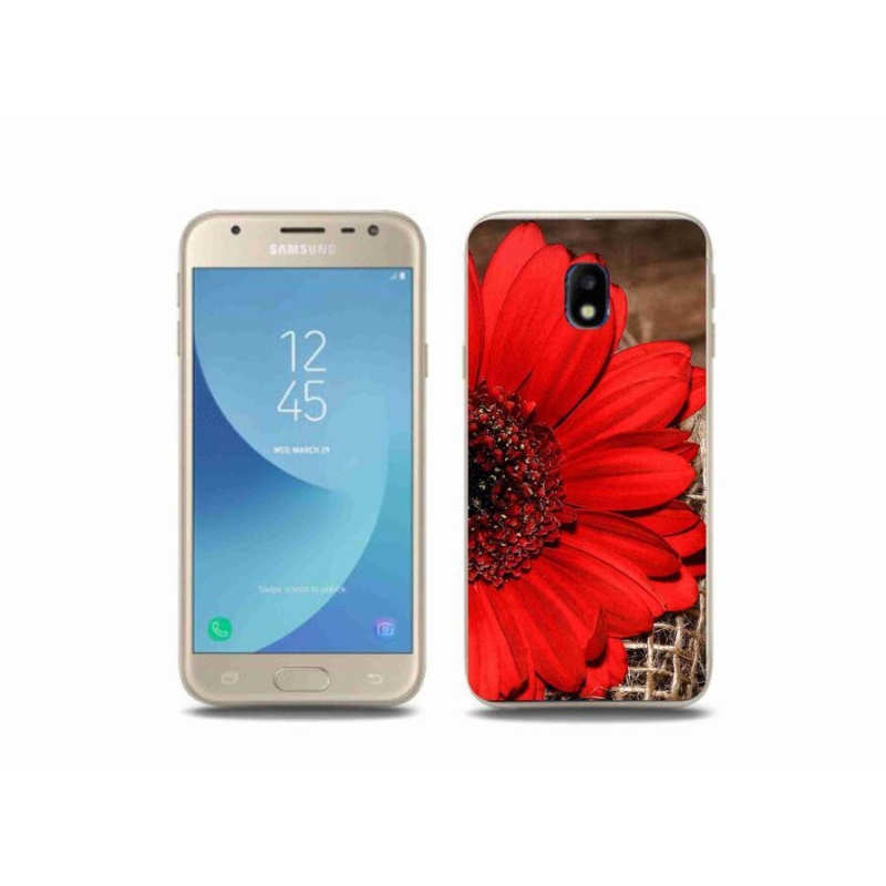 Gelový kryt mmCase na mobil Samsung Galaxy J3 (2017) - gerbera