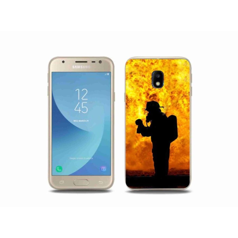 Gelový kryt mmCase na mobil Samsung Galaxy J3 (2017) - hasič