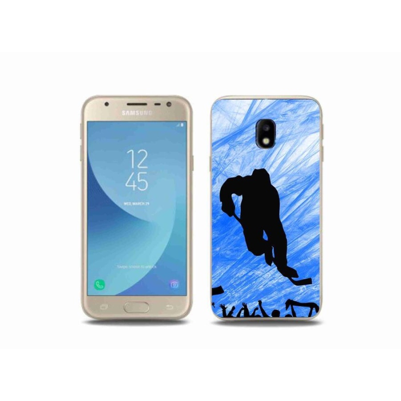Gelový kryt mmCase na mobil Samsung Galaxy J3 (2017) - hokejový hráč