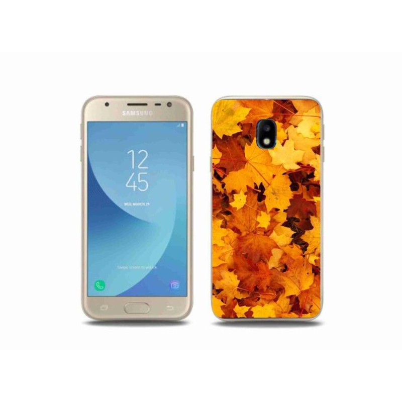 Gelový kryt mmCase na mobil Samsung Galaxy J3 (2017) - javorové listy