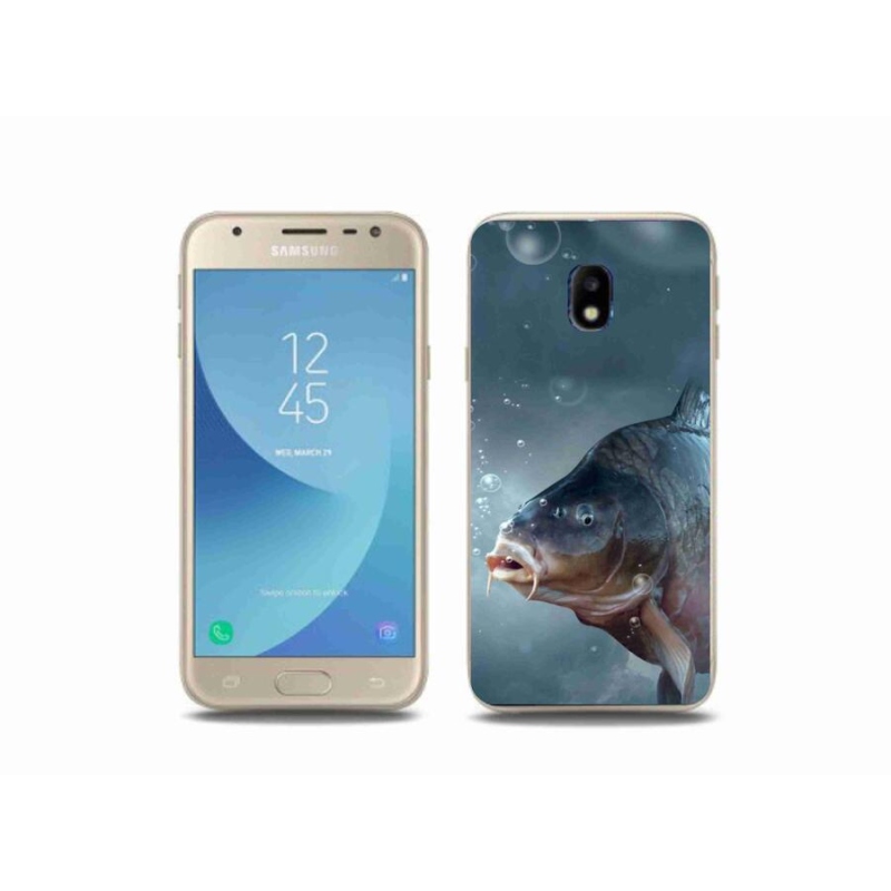 Gelový kryt mmCase na mobil Samsung Galaxy J3 (2017) - kapr a bublinky