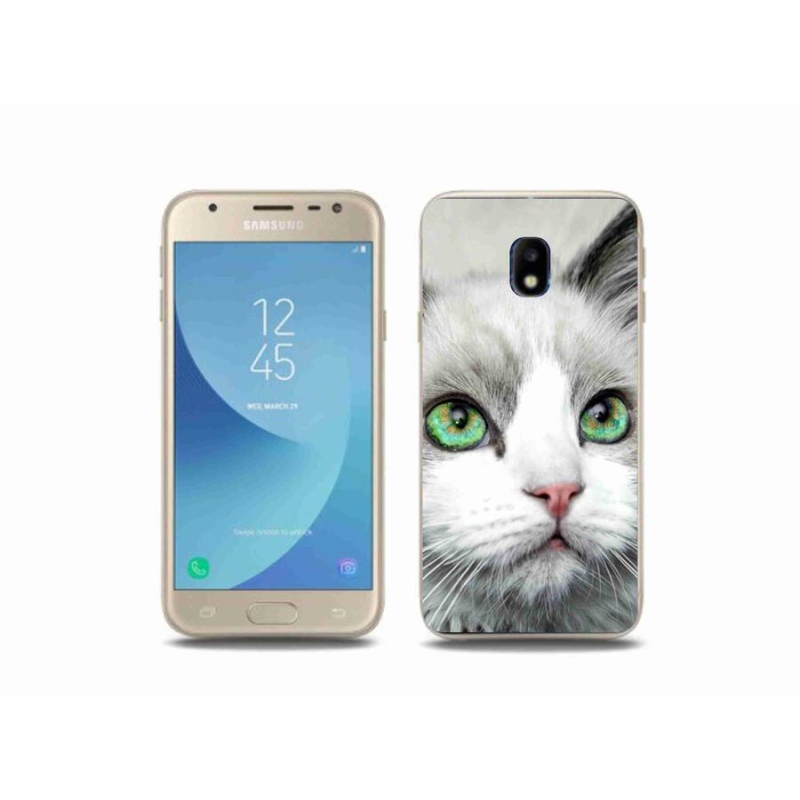 Gelový kryt mmCase na mobil Samsung Galaxy J3 (2017) - kočičí pohled