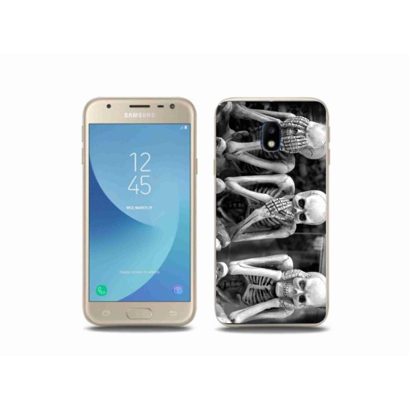 Gelový kryt mmCase na mobil Samsung Galaxy J3 (2017) - kostlivci