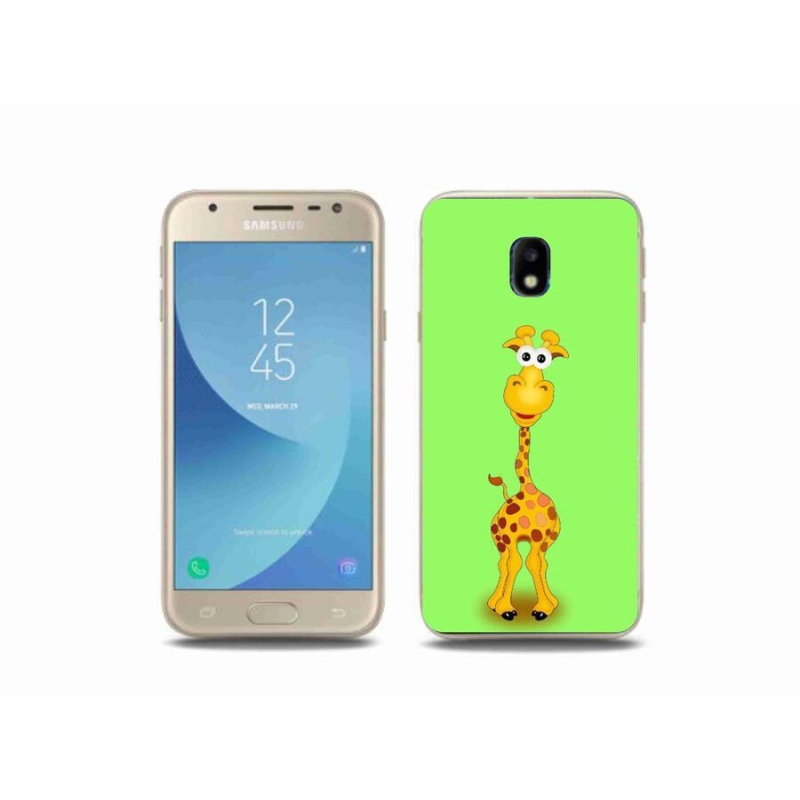 Gelový kryt mmCase na mobil Samsung Galaxy J3 (2017) - kreslená žirafa