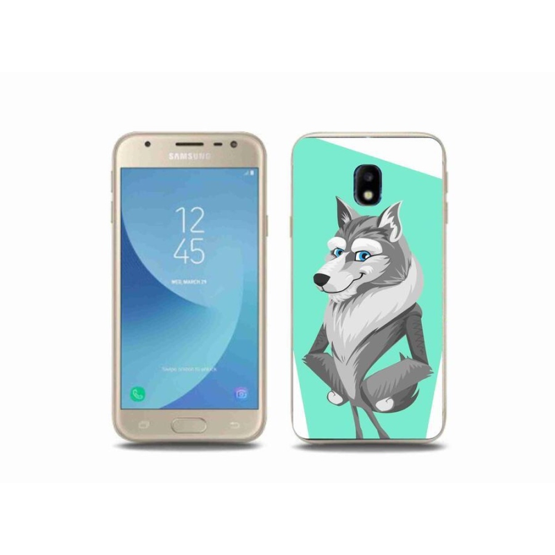 Gelový kryt mmCase na mobil Samsung Galaxy J3 (2017) - kreslený vlk