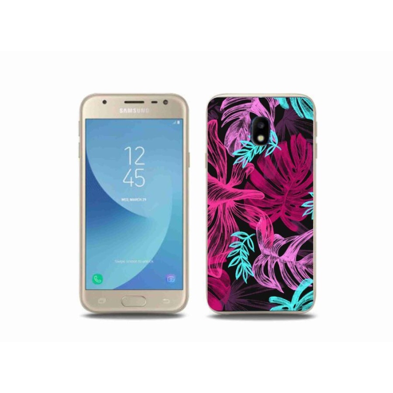 Gelový kryt mmCase na mobil Samsung Galaxy J3 (2017) - květiny 1