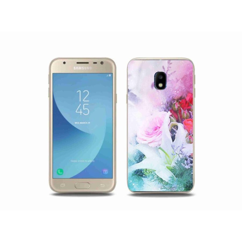 Gelový kryt mmCase na mobil Samsung Galaxy J3 (2017) - květiny 4