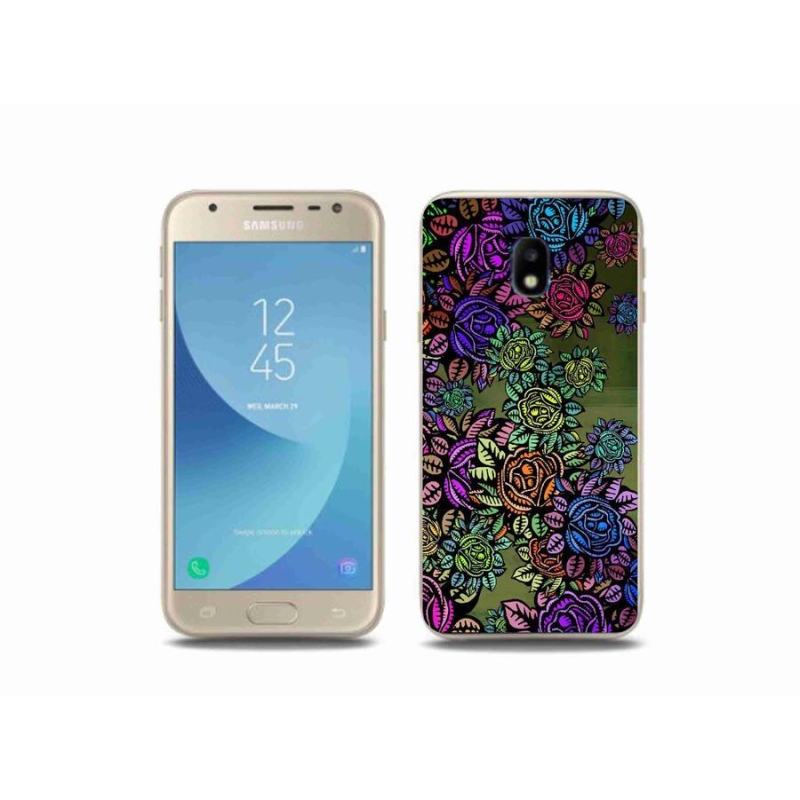 Gelový kryt mmCase na mobil Samsung Galaxy J3 (2017) - květiny 6