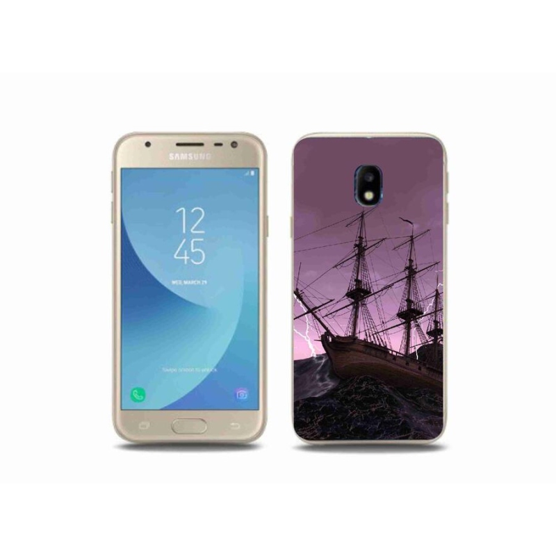 Gelový kryt mmCase na mobil Samsung Galaxy J3 (2017) - loď v bouři