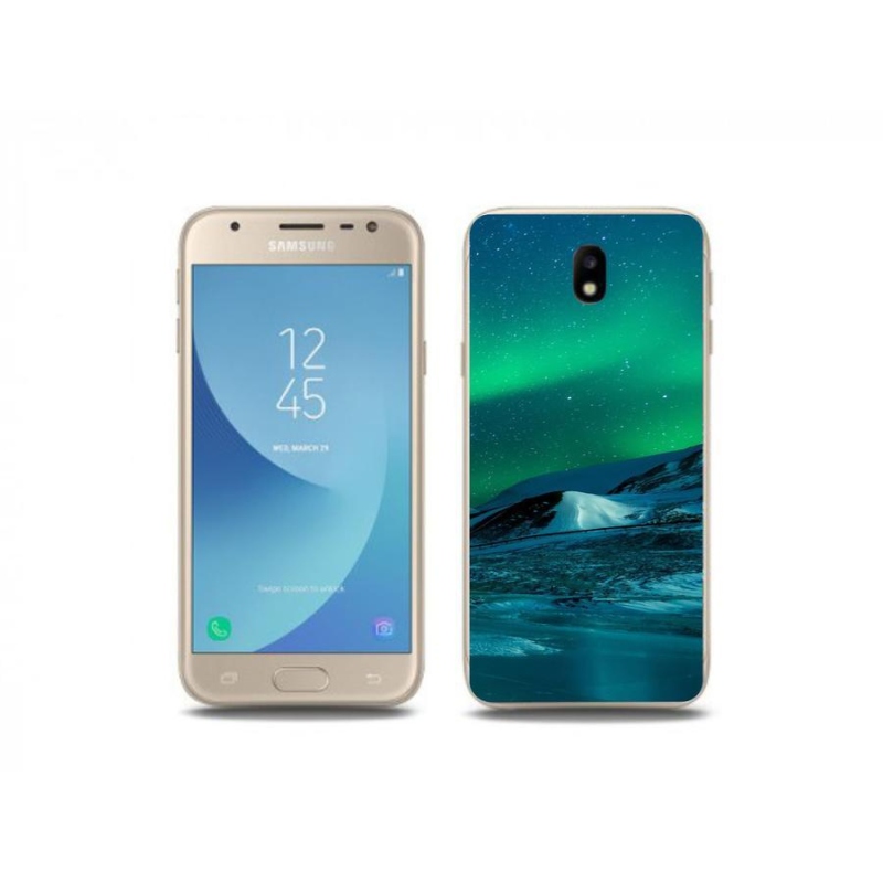 Gelový kryt mmCase na mobil Samsung Galaxy J3 (2017) - polární záře