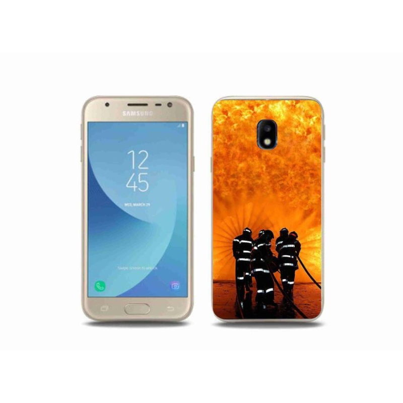 Gelový kryt mmCase na mobil Samsung Galaxy J3 (2017) - požár