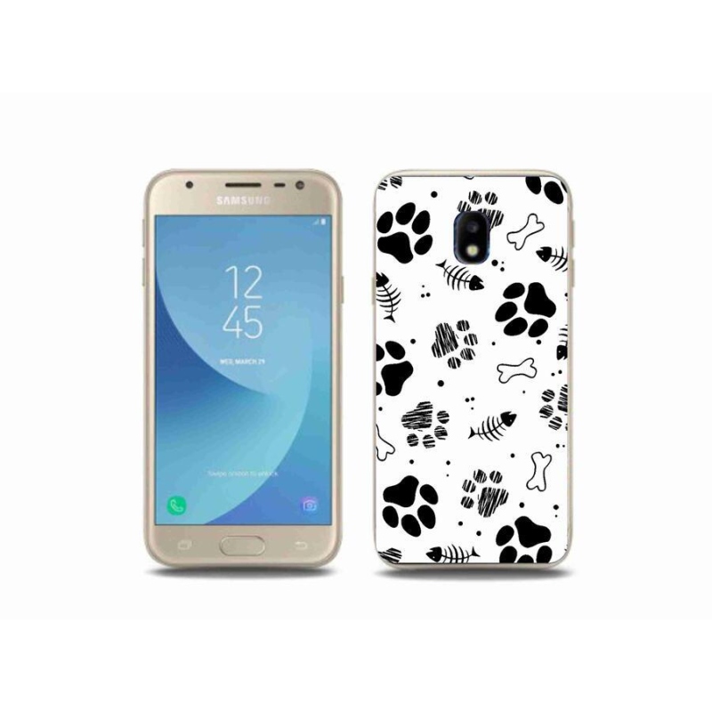 Gelový kryt mmCase na mobil Samsung Galaxy J3 (2017) - psí tlapky 1