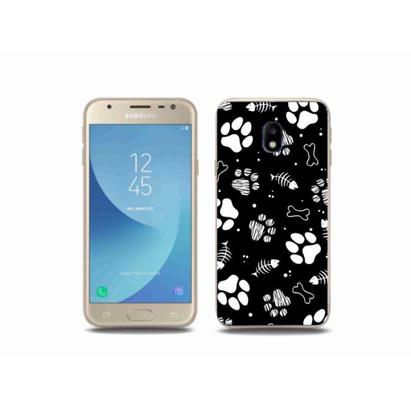 Gelový kryt mmCase na mobil Samsung Galaxy J3 (2017) - psí tlapky