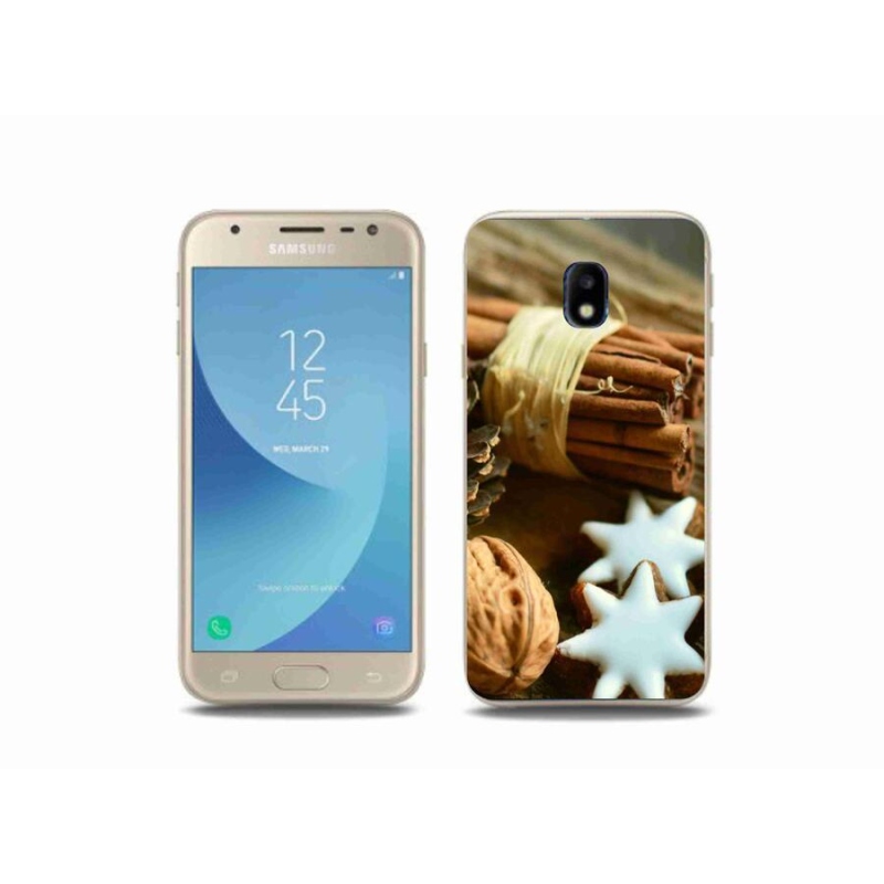 Gelový kryt mmCase na mobil Samsung Galaxy J3 (2017) - skořice a perníčky