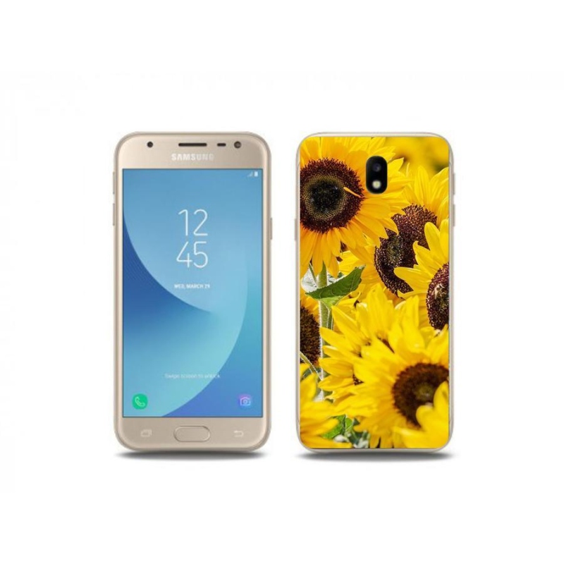 Gelový kryt mmCase na mobil Samsung Galaxy J3 (2017) - slunečnice