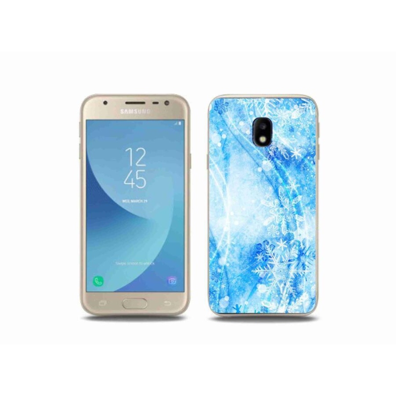 Gelový kryt mmCase na mobil Samsung Galaxy J3 (2017) - sněhové vločky