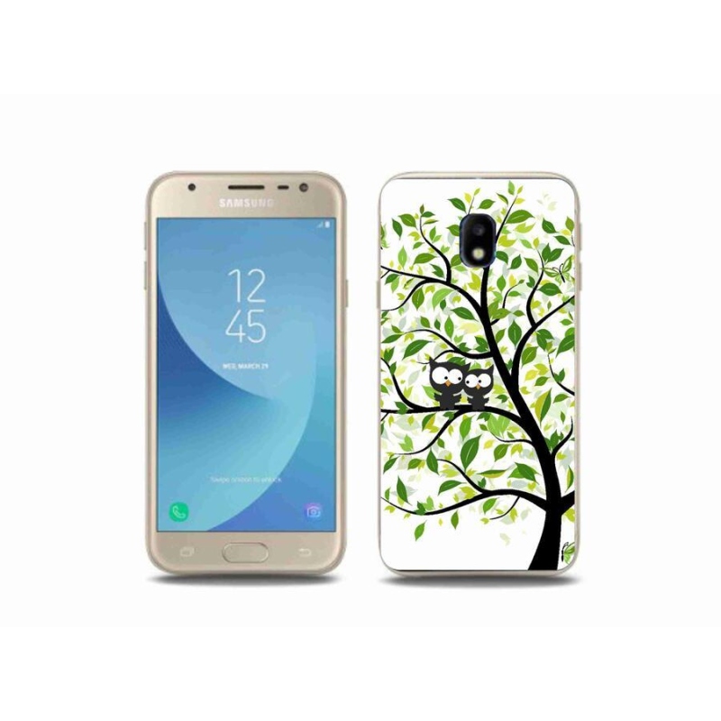 Gelový kryt mmCase na mobil Samsung Galaxy J3 (2017) - sovičky na stromě