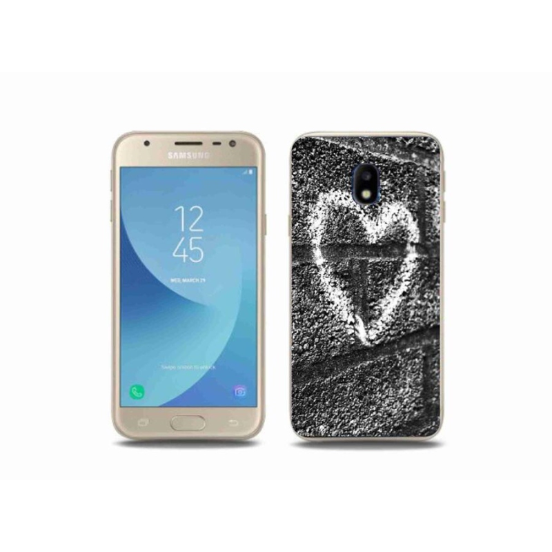 Gelový kryt mmCase na mobil Samsung Galaxy J3 (2017) - srdce na zdi