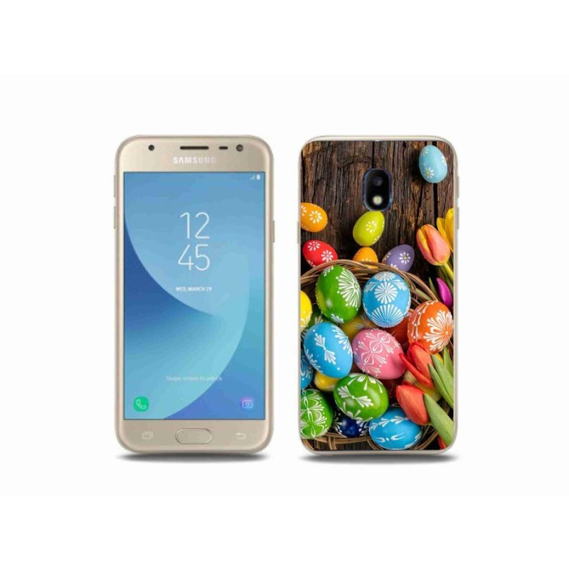 Gelový kryt mmCase na mobil Samsung Galaxy J3 (2017) - velikonoční vajíčka