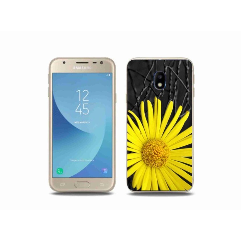 Gelový kryt mmCase na mobil Samsung Galaxy J3 (2017) - žlutá květina