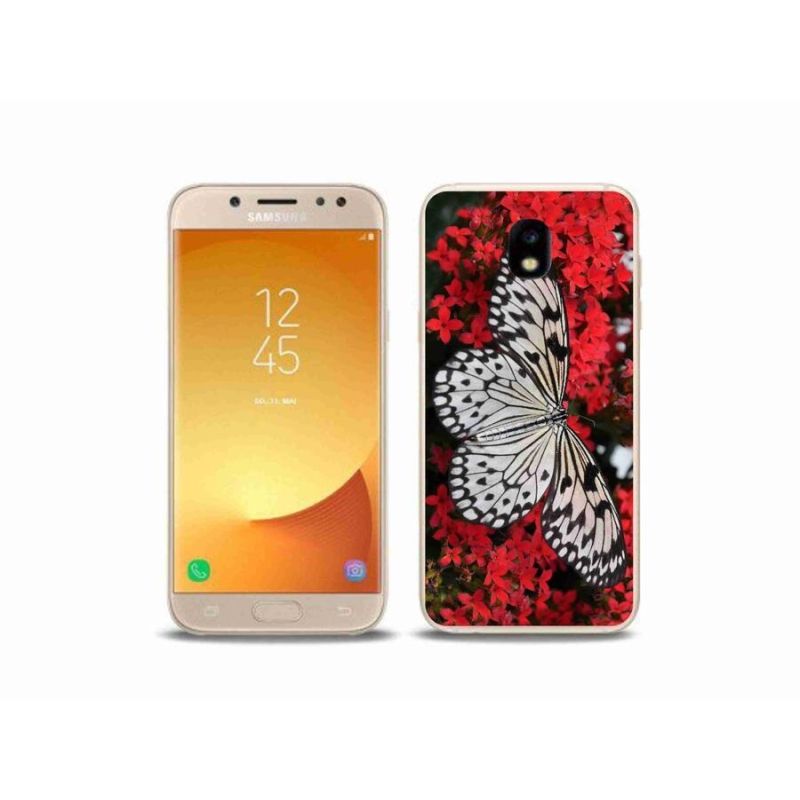 Gelový kryt mmCase na mobil Samsung Galaxy J5 (2017) - černobílý motýl 1