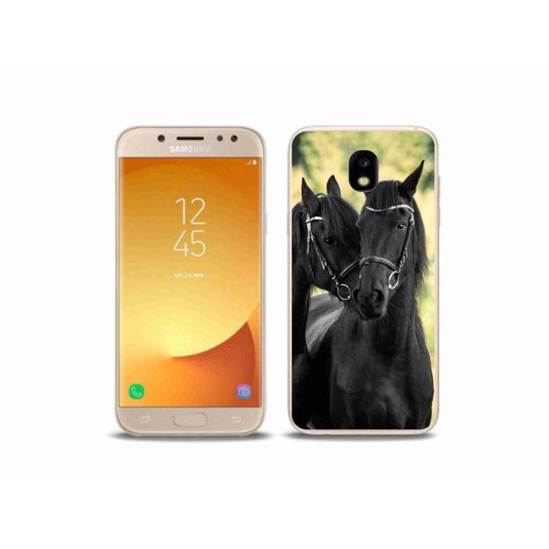 Gelový kryt mmCase na mobil Samsung Galaxy J5 (2017) - dva černí koně