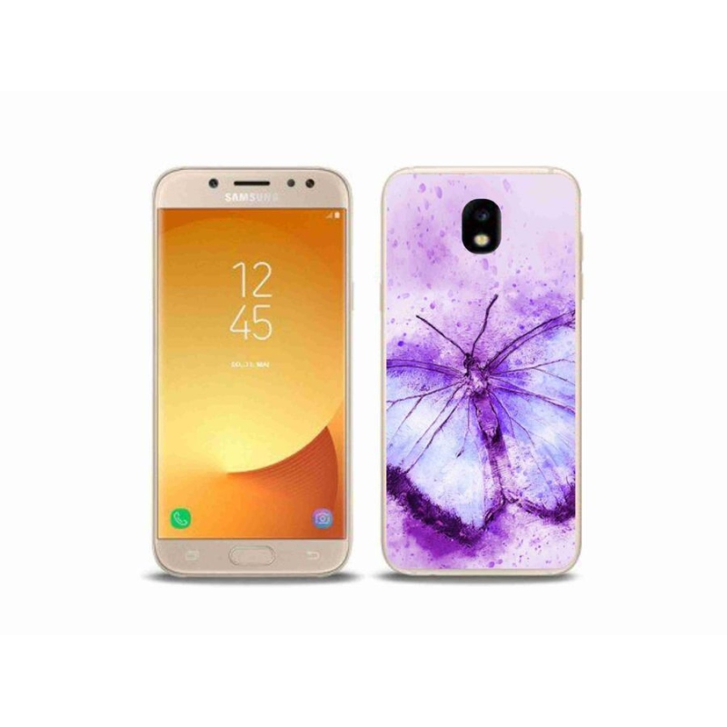 Gelový kryt mmCase na mobil Samsung Galaxy J5 (2017) - fialový motýl