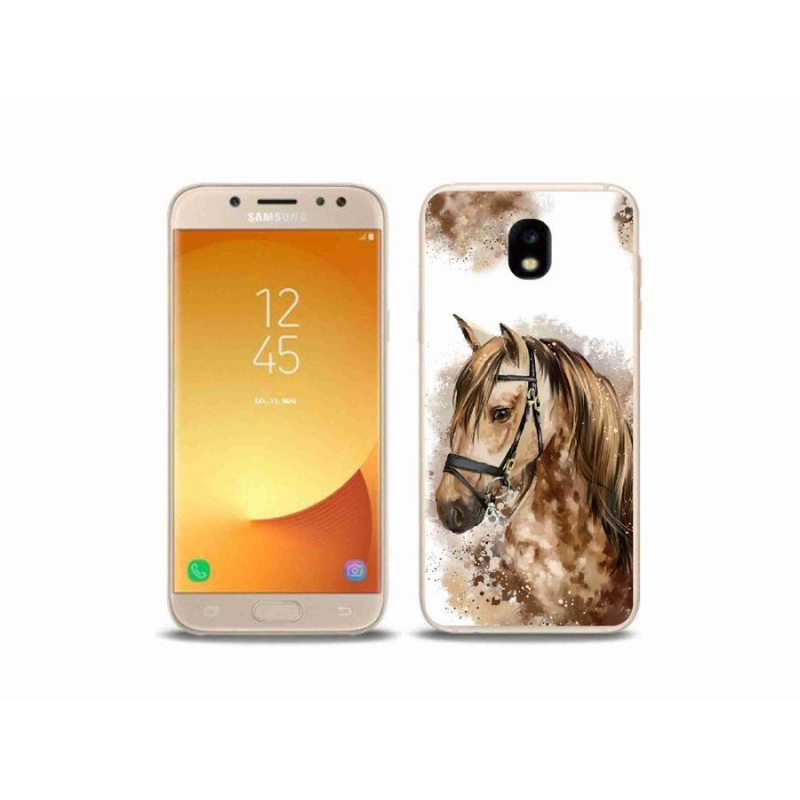 Gelový kryt mmCase na mobil Samsung Galaxy J5 (2017) - hnědý kreslený kůň