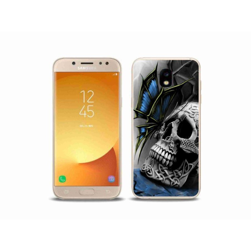 Gelový kryt mmCase na mobil Samsung Galaxy J5 (2017) - motýl a lebka